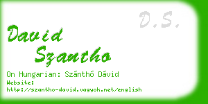 david szantho business card